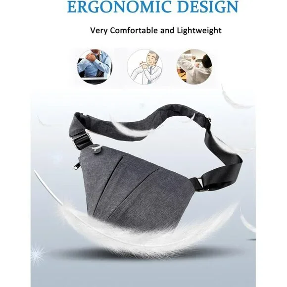 Anti Theft Travel Sling Bag for Women Men Nylon Compact Crossbody Purse - Picture 4 of 6